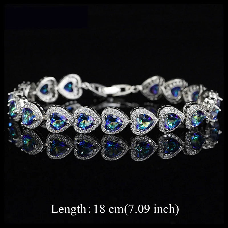 Bracelets Fashion de soirée, bijoux avec pierres en cristal CZ arc-en-ciel