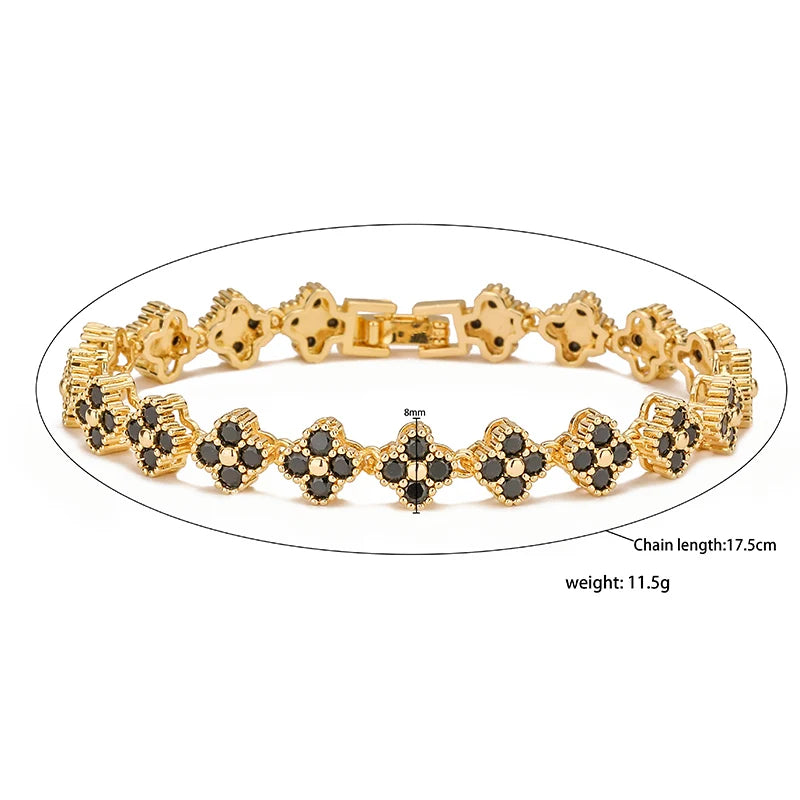 Bracelet  18k Plaquée or bijoux zircon cubique  multicolore