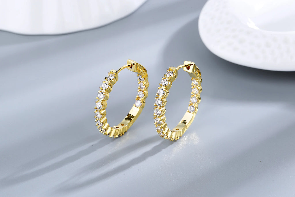 Boucles d'oreilles créoles grandes rondes 39 mm en argent Sterling 925