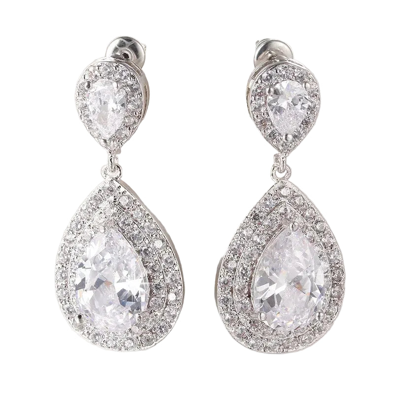 Boucles d'oreilles goutte de perle plaqué or