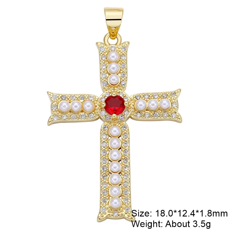 Pendentif croix en plaqué or 18K
