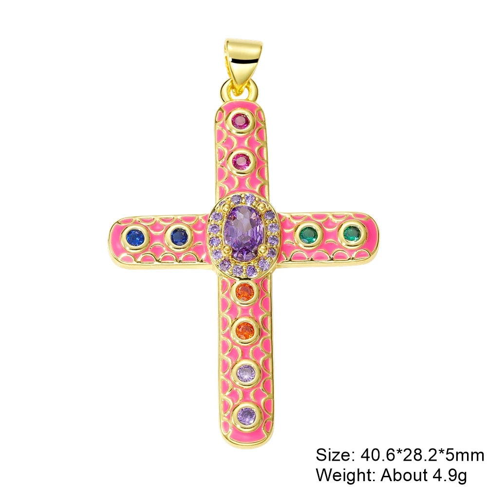 Pendentif croix en plaqué or 18K
