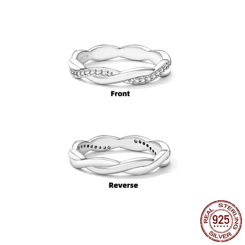 Bague en argent sterling 925 à corde torsadée et plaqué or 18 carats