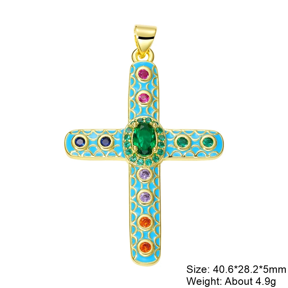 Pendentif croix en plaqué or 18K