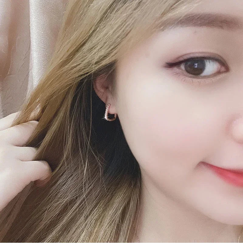 Boucles d'oreilles en argent sterling 925 classiques cristal